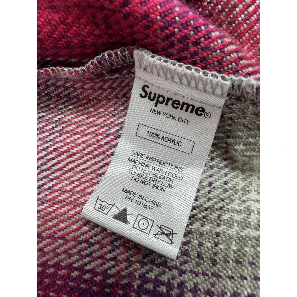 Supreme Jacket Mens Medium Shadow Plaid Bomber Full Zip Logo Embroidered